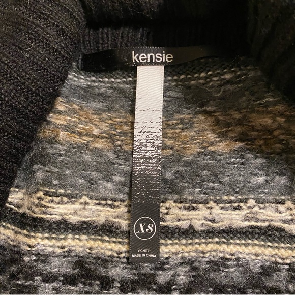 Kensie Shawl Collar Fair Isle Nomad Blanket Sweater Cardigan Size XS - Picture 4 of 8